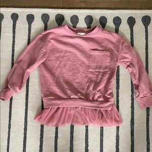 Jessica Simpson Pink Ruffle Hem Sweatshirt